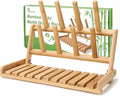 Bamboo Baby Bottle Drying Rack, Space Saving Countertop Bottle Holder Portable Dryer Rack Organizer for Baby Bottles, Cups, Pacifiers and Accessories, Birthday Box for Women Mother Mom