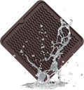 ZLR Silicone Dish Drying Mat 12" x 12" Square - Small Heat Resistant Trivet & Countertop Protector for Air Fryer, Coffee Maker - Waterproof Kitchen Drain Pad for Cups, Fruit (Coffee)