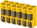 Storacell by Powerpax AA Battery Storage Caddy, Yellow, Holds 12 Batteries (Not Included)