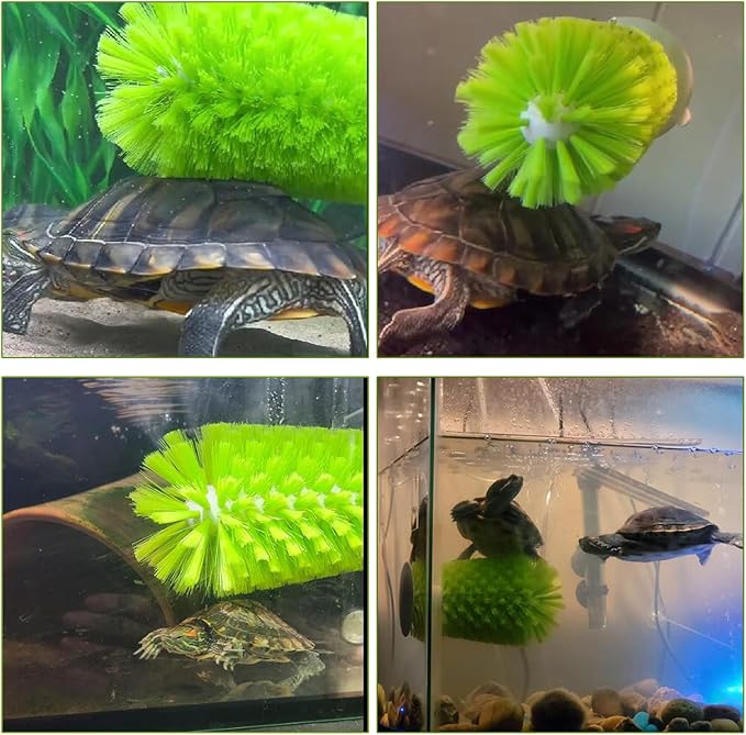 Turtle Scrub Brush, Turtle Scratches Back Brush Turtle Shell Clean Brush with Suction Cup Turtle Exfoliate Brush Tank Tortoise Brush for Remove Turtle Shell Scutes Mud Dirt