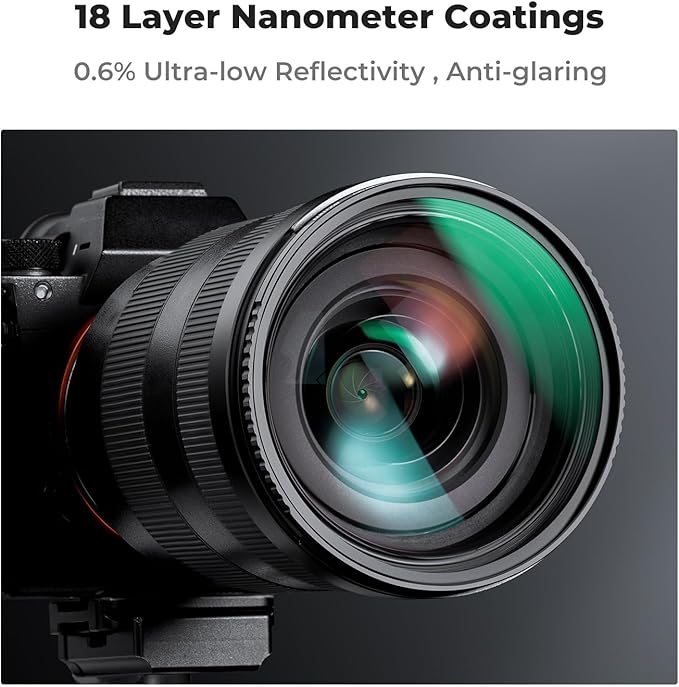 K&F CONCEPT 72mm MC UV Lens Protection Filter with Lens Cap Cleaning Cloth Optical Glass Ultra Slim 18 Multi-Layer Coatings Camera Lens UV Filter (K-Series)