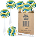 Compac Home Dish SpongeWand Plus Tri Surface Scrubbing Sponge with Cello Foam Scour Sponge Petals, Cleans Dishes, Glassware 360 Scrubber Pads for Tough to Clean Pots Pans, Multi-Color, (Pack of 6)