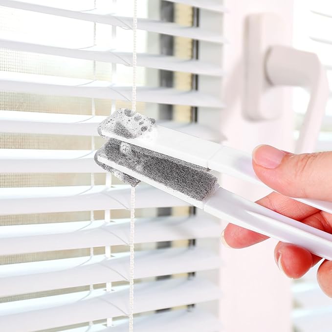 Blind Cleaner Duster with Detachable Double-Sided Brush Head 5.7 Inch Handle for Ceiling Fan Duster Window Blinds Vent Cleaning Tool for Home and Car