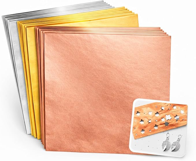 Yaocom 150 Packs Aluminum Metal Crafts DIY Foil 6 Inch x 6 Inch x 0.07 mm Thick for Art Project Aluminum Flashing Roll Wide Sheet Multipurpose Metal Sheets(Multicolor)