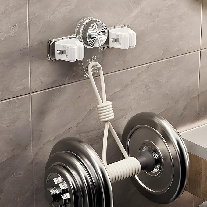 Atlodas Broom Holder Mop Hanger, No punching required Broom Hanger Organizer for Bathroom, Kitchen, Office，Utility Room，Laundry Room,Home Garden, Garage Storage and Organization Rack (gray)
