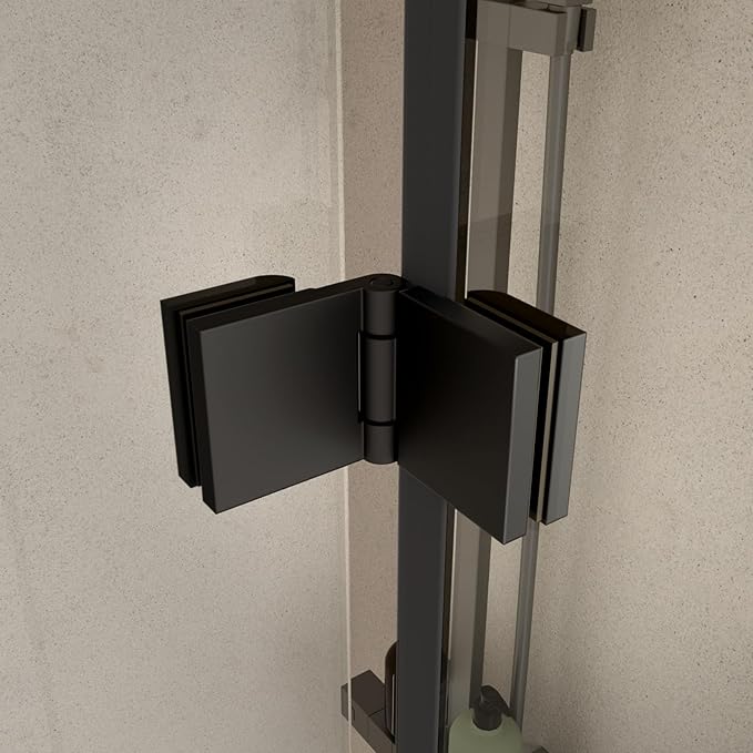 Bifold Shower Door, Royal Guard 34" W X 72" H Frameless Glass Shower Door with 1/4" (6mm). Clear Tempered Shower Glass Door,Pivot Swing Shower Doors,Matte Black
