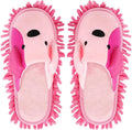Liitrton Mop Slippers Cartoon Mop Shoes, Washable Microfiber Slippers for Floor Cleaning, Detachable Mopping Slippers for Women Home Floor Cleaning Tools (Pink, Women 7-9/Men 5-7)