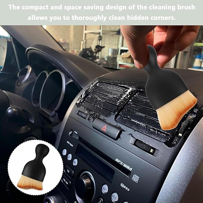 4 PCS Car Detailing Brush Set for Cleaning Interior or Exterior, Boars Bristle Detailing Brushes, Dusting Cleaning Supplies