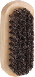 HARFINGTON Shoe Cleaning Brush 4"x1" Beech Wood Horsehair Boot Polish Brushes for Leather Shoes Boots Cloth Cleaner, Dark Brown Wood
