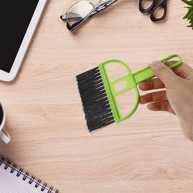 6 Sets Broom Dustpan Set Small Mini Handheld Dust pan with Cleaning Brush Combo Portable Compact Mini Whisk for Cleaning Desk Housekeeping Office Kitchen Pet Nest
