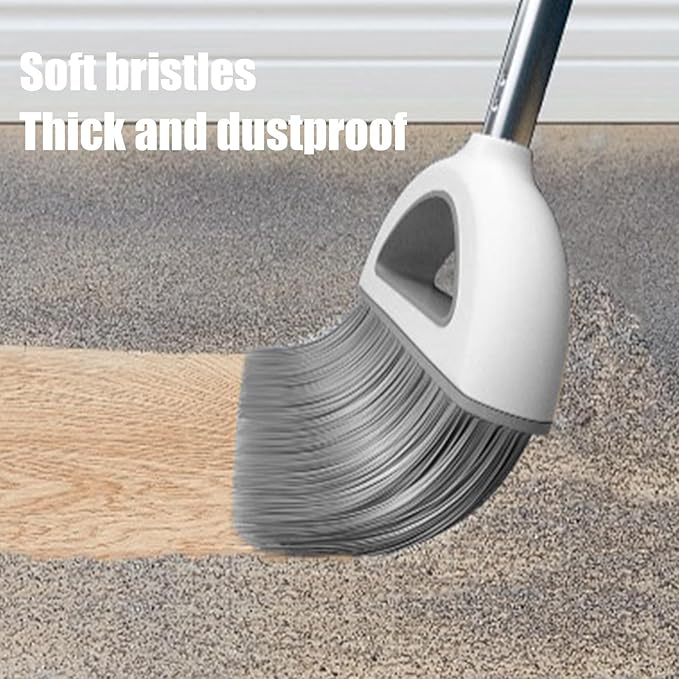 Brooms and Dustpan Set with 35" Long Handle, 182° Rotatable Standing Storage Buckle Type, Built-in Combs and Scraper, Lightweight & Robust, for Home, Kitchen, Room, Office, Floor Use