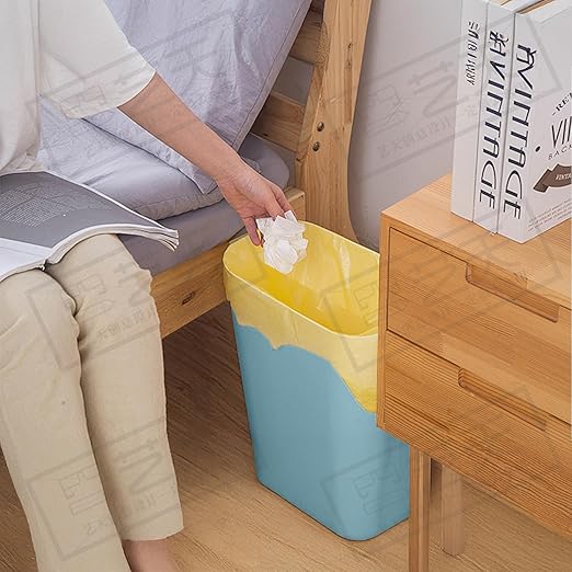 Platic Trash Can - Small Waste basketbin - 1.8 Gallon- for Office,Home,Bathroom,Kitchen - Green