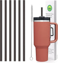 AIERSA 12Inch Replacement Black Straw for Stanley 40/30oz Cups,Plastic Reusable Straw for Stanley Quencher FlowState Tumbler, Long Drinking Straws with Cleaning Brush for Stanley Cup Accessories