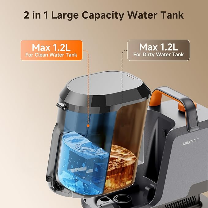 uwant Portable Carpet and Upholstery for Deep Cleaner, 18Kpa Carpet Cleaner Machine for Cars, Pets with Cleaning Tool and Self Cleaning Set of 1 for Spot, Rug, Couch