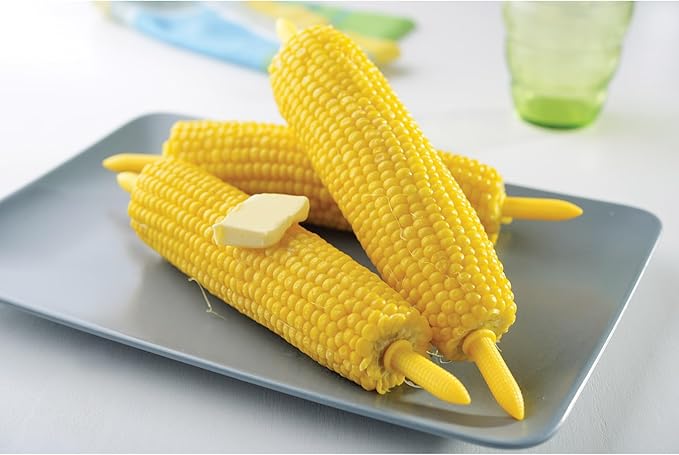 HIC Kitchen Corn Desilking Brush and Vegetable Scrubber, Dual-Textured Bristles, Set of 2
