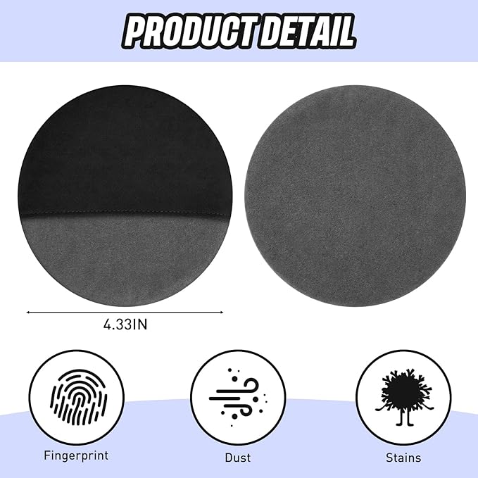 4 Pcs Car Screen Cleaner Car Touch Microfiber Screen Cleaner Cloth Cleaning Wipes Interior Pad for Vehicle Dashboard LCD Accessories 4.13×4.13 Inches (Round)