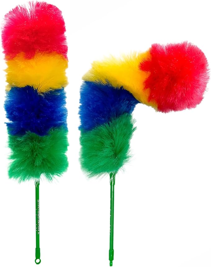 Kitchen + Home Large Static Duster - 27" Inch Electrostatic Feather Duster attracts dust Like a Magnet! Rainbow