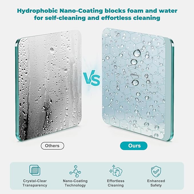 36" D x 36" W x 72" H Neo-Angle Frameless Shower Door, 1/4” (6MM) SGCC Tempered Glass with Explosion-Proof Film and Nano Coating, Black Stainless Steel Frame