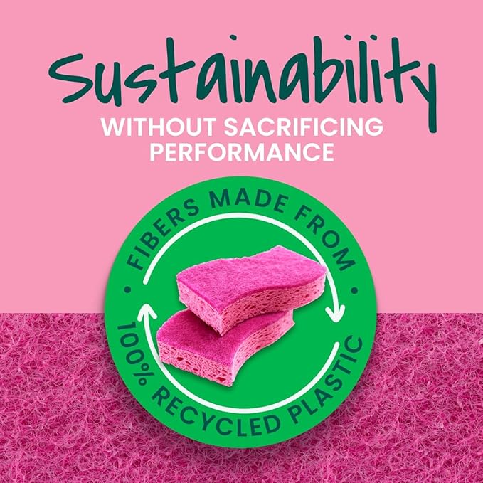 Scotch-Brite Delicate Care Scrub Sponges, 6 Count (2 Packs of 3) – Non-Scratch Cleaning for Glassware, Non-Stick Cookware