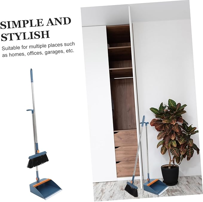 Collapsible Broom Dustpan Set Standing Dustpan Home Cleaning Tools Stainless Steel Garage Broom