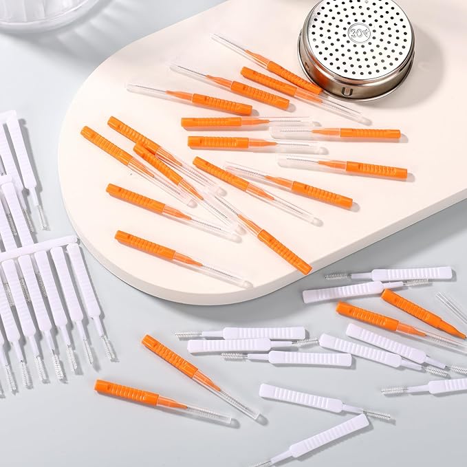Shower Head Cleaner Tool Kit for Small Hole, 2 Designs Showerhead Cleaning Brushes & Multi-Size Picks for Tiny Nozzle Gaps Deep Clean Unclogging Brush Set (Orange)