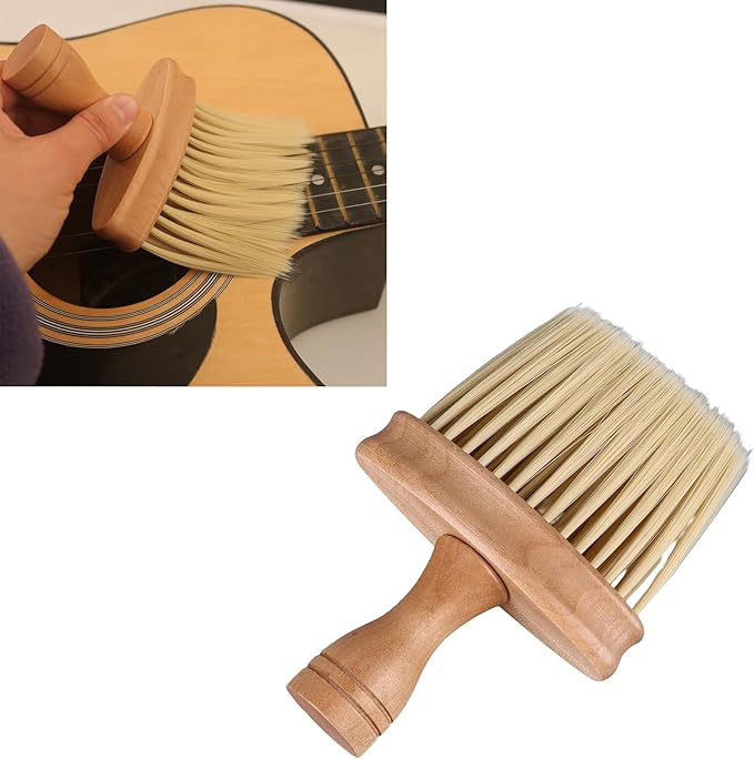 GOTOTOP Piano Cleaning Kit Dusting Brush Dust Removal Brush Double Sided Design for Guitars and Instruments, Piano and Drum Cleaning Tool Lambswool Duster with Wooden Handle