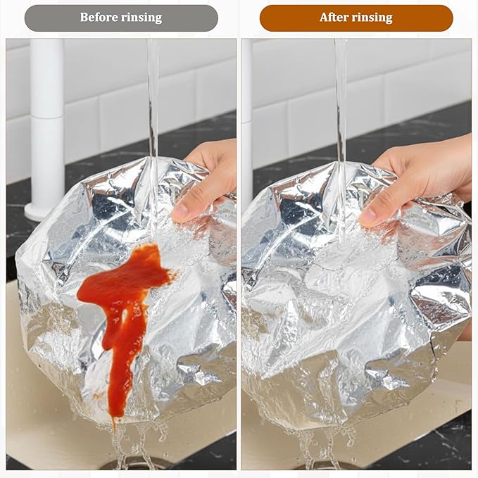 60 PCS Reusable Aluminum Foil Covers, Aluminum Foil Food Covers, Durable and Flexible for Various Container Sizes, Ideal for Food Storage and Freshness