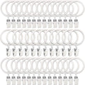 40 Pack Metal Curtain Rings with Clips, Drapery Clips Hooks, Decorative Curtain Rod Clips 1.5 in Interior Diameter, Rustproof White