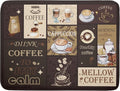 Brown Coffee Dish Drying Mat 18x24 Inch Coffee Cup Espresso Machine Pad Absorbent Washable Dish Rack Pad for Kitchen Counter Cafe Bar