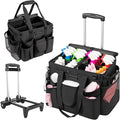 Large Cleaning Caddy for Cleaning Supplies Organizer, Rolling Cleaning Caddy Bags with Wheels for Housekeepers, Cleaning Carts on Wheels for Home Car Office Picnic