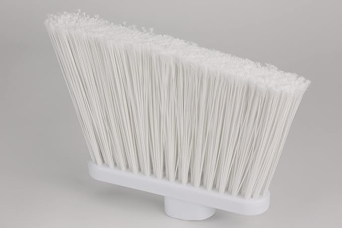 SPARTA 41082EC02 Plastic Color Coded Broom, Flagged Bristles, Long Broom With Angled Head For Large Debris, 56 Inches, White, (Pack of 12)
