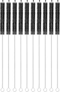 uxcell 10Pcs Drinking Straw Cleaning Brushes, 10" x 3/8" Nylon Bristles Long Straw Brush Pipe Cleaner for Washing Straws Pot Spout, Sippy Cup, Bottle and Tube (Black)