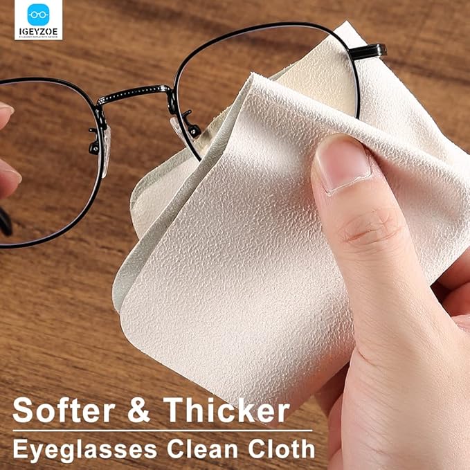 100 PCS Glasses Clean Cloth Suede, Lens Clean Cloth for Lenses, Glasses, Screens, Cameras, iPad, iPhone, Eyeglasses (6"x7", 100PCS/Light Yellow)