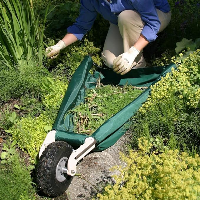 Allsop WheelEasy LE - Foldable Garden Cart (Wheelbarrow) with Easy Grip Handles