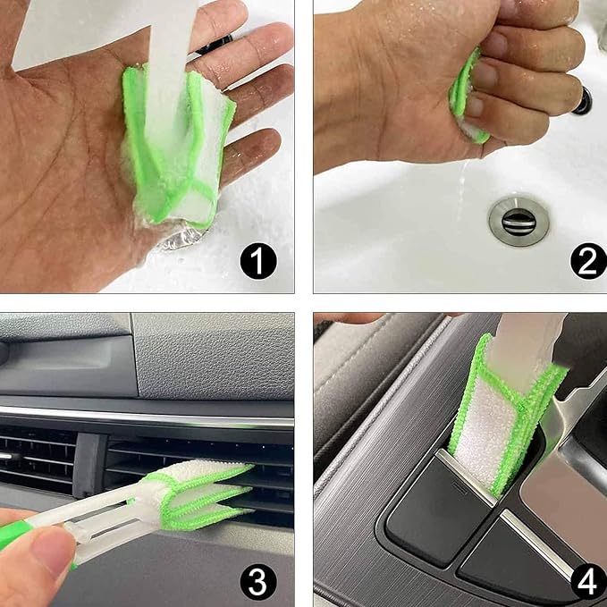 5pcs Auto Car Detailing Brush Set Car Interior Cleaning Kit Includes 3 Hair Detail Brush, 1 Brush for Cleaning Car Interior Exterior, Engines Leather Wheel (Multicolor, One Size)