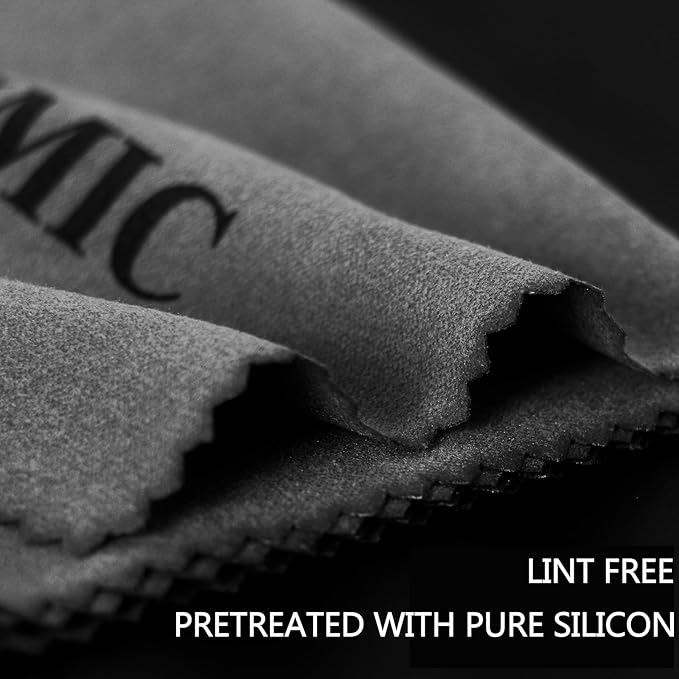 PINGMIC 2/5 Pack Silicon Gun Cleaning Cloth, Lint-Free Microfiber Gun Cloth, 12" x 12" Large Cleaning Wipes, Polishing Rag for Firearms, Reel, Knives, Tool, Sporting Equipment, Precision Instruments