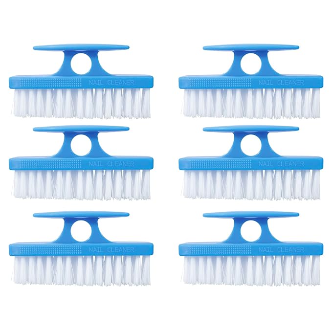 Superio Nail Scrubber - All-Purpose Stiff Cleaning Brush for Fingernails, Toe, Foot & Hands - Small, Blue