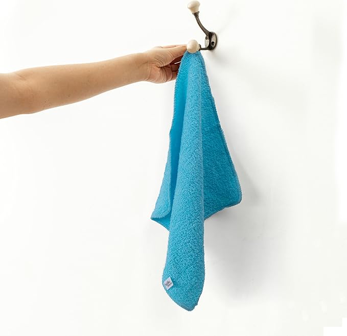 Textila Terry Wash Cloths – Pack of 10, Aqua Blue, 12x12 Inches – Soft, Absorbent & Multipurpose Cotton Washcloths for Face, Hand, Bath, Kitchen, Spa, Gym & Hotel Use