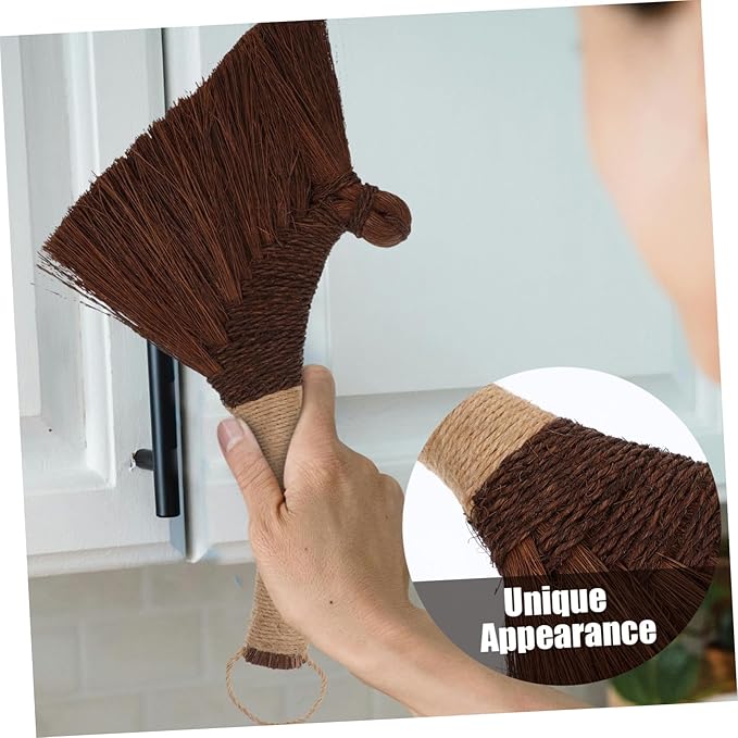 ABOOFAN Mini Desktop Broom Soft Bristle Hand Whisk Broom for Indoor Cleaning Small Duster Brush Hardwood Safe