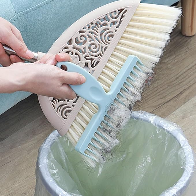 Household Broom Hair Removal Comb, Bathroom Sewer Hairs Collectors Cleaning Rake Carpet Pet Hair Removal Cleaning Tool, for Home Cleaning and Maintenance