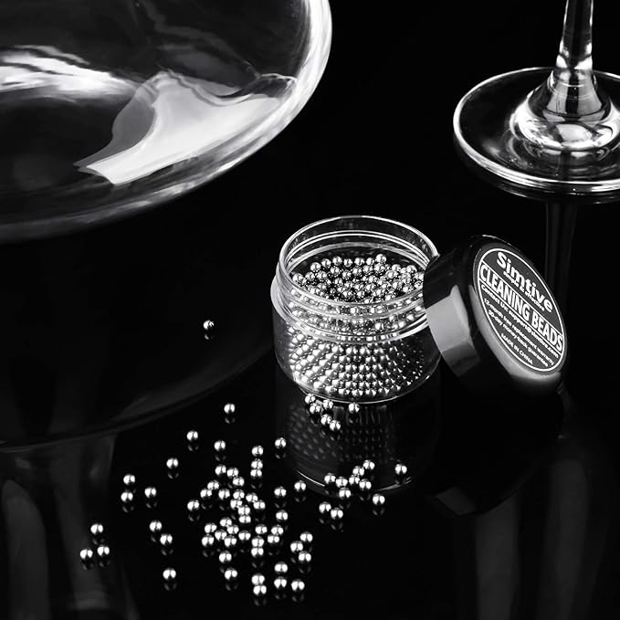 Simtive 1500 PCS Decanter Cleaning Beads, Cleaner for Wine Decanter, Carafe and Vase, 304 Stainless Steel Cleaning balls