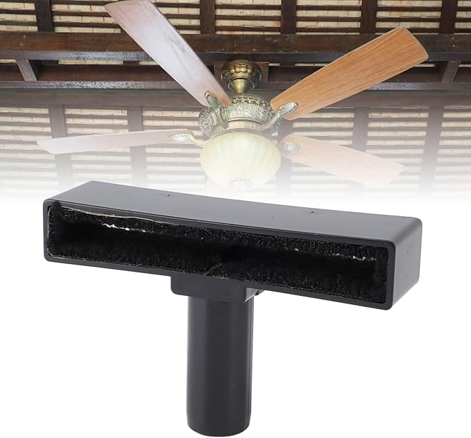 Ceiling Fan Blade Cleaner Duster, Fan Blade Cleaning Tool with Washable Brush Attachment, Efficient Dust Remover for Home Ceiling Fans (Black)