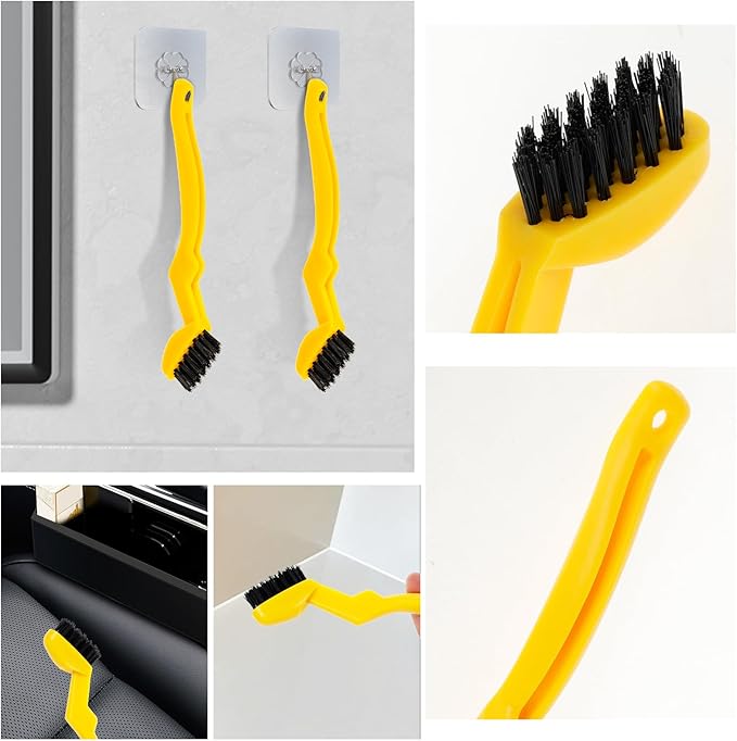 4pcs Bathroom Gap Cleaning Brush, Small Crevice Cleaning Brushes, Hand-Held Groove Gap Cleaning Tools, Sliding Door or Window Track Cleaning Brush, Ideal for Gaps, Crevices, and Window Tracks