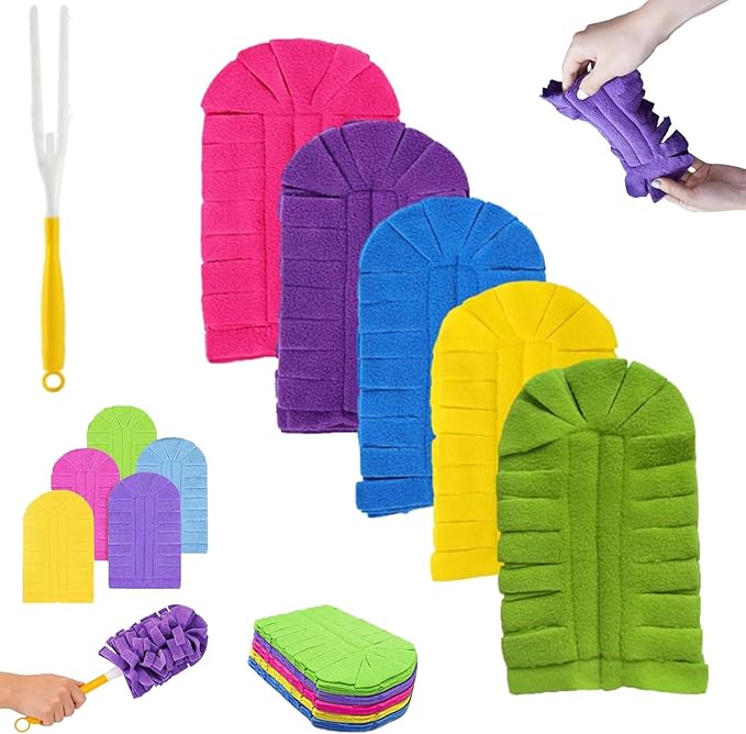 360° Electrostatic Duster Refills, Reusable & Washable Pads for Hand Duster, Sustainable Dust Removal Kit for Home, Office & Car – Dry & Wet Use, High-Adsorption Microfiber (5 PCS)