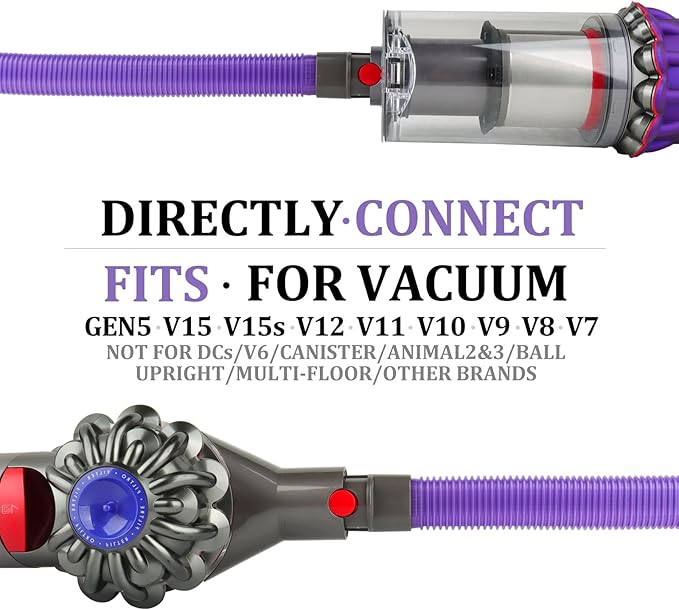 Dryer Vent Lint Vacuum Atttachments for Dyson V15 V15s Gen5 V12 V11 V10 V9 V8 V7 Detect Absolute Cyclone Outsize Slim Vacuum Cleaner Crevice Flexible Dryer Lint Remove Tool Cleaner Kit