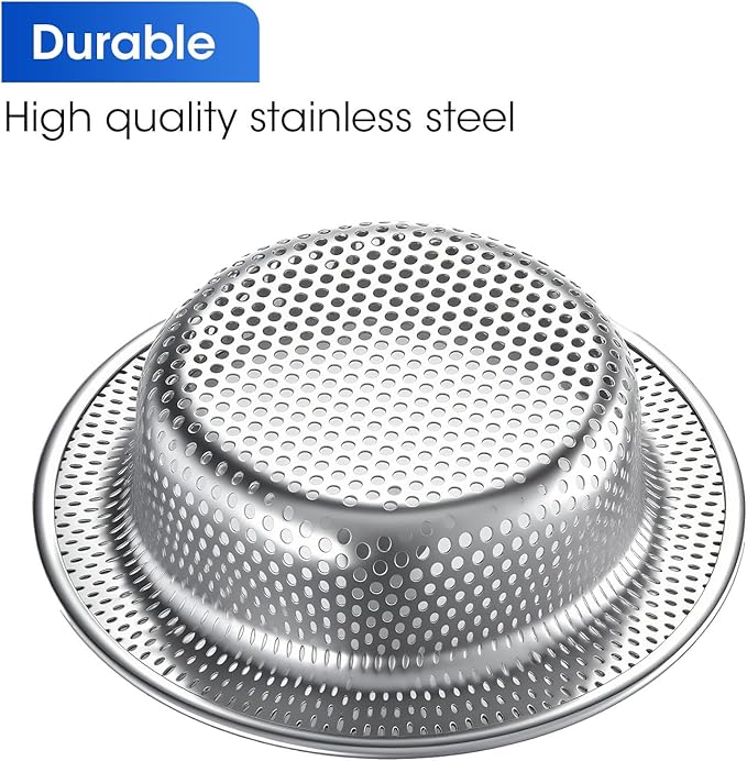 2 Pack 4.5" Kitchen Sink Strainer with Handle,Stainless Steel Sink Drain Strainer Basket, Kitchen Food Catcher for Sink Drain, Anti-Clog Design, Fast Flow, Dishwasher Safe.