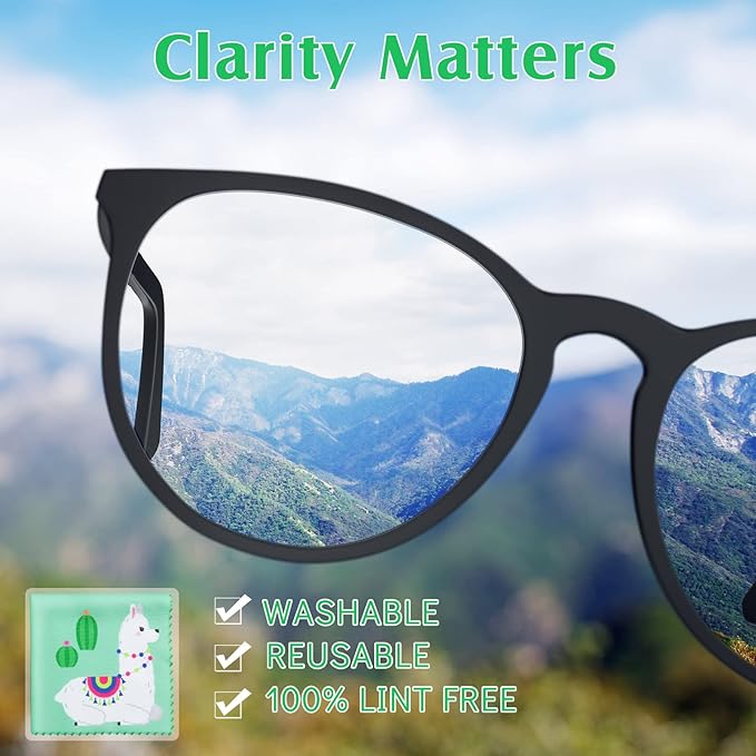 Weewooday 18 Pieces Glasses Cleaning Cloth Cute Flower Spring Floral Design Microfiber Cleaning Cloth Llama Eye Glasses Lens Cleaner Cloth Glasses Reusable Cloth Wipes for Phone (Llama)