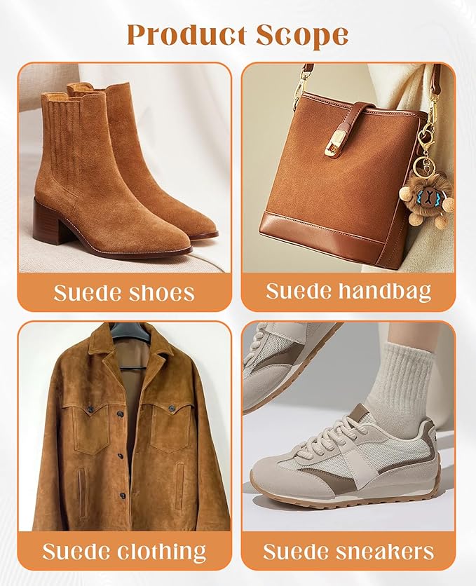 8PCS Suede Eraser and Brush Kit, Soft Cleaner for Shoes Jacket Nubuck Removing Stains