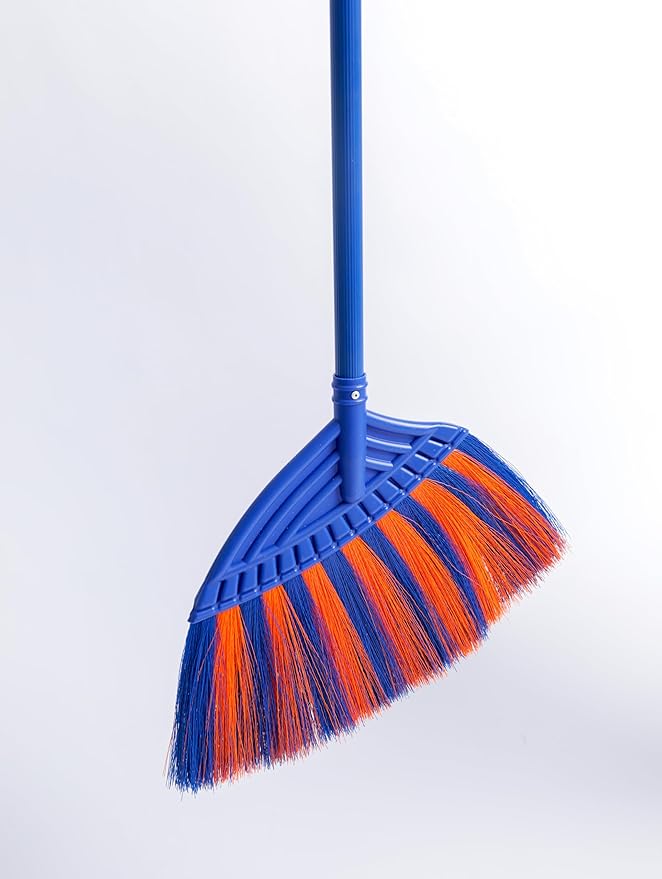 1 Pack Soft Sweeping Brooms /38” House Brooms for Sweeping Indoor& Outdoor Broom Cleaning/Asian Thailand Plastic Broom/Choi Nhua Thai LAN/Choi Nhua Quet Nha (1 pcs) (Blue Orange)