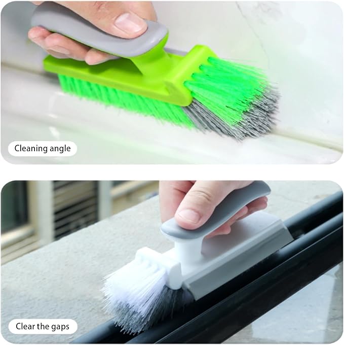 Heavy Duty Corner Cleaning Tool Flexible Bristles Storage Hole Comfort Grips Bathroom Kitchens Corner Remover Door Frame Crevices Cleaner